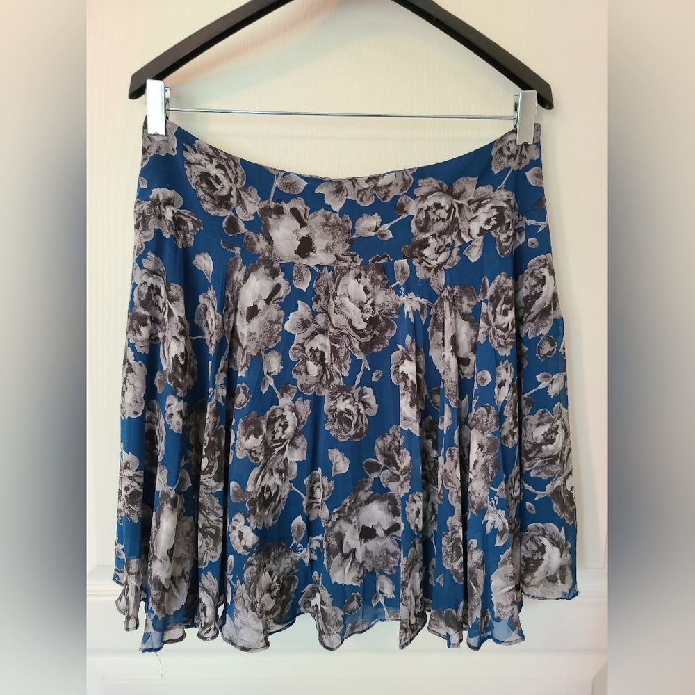 Blue & Gray Flowy Skirt